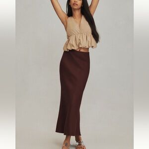 Anthropologie The Tilda Maxi Slip Skirt: Linen Edition